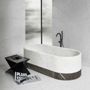 Ванна отдельностоящая Milldue Noorth Roma 170x80 искусстевнный камень, белая матовая (5079.A)