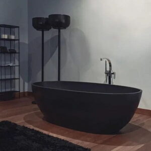 Ванна отдельностоящая Flaminia APP 176x91 искусственный камень, черная матовая (AP176V)