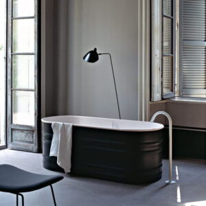 Ванна отдельностоящая Agape Vieques 171x72,6 стальная, белая/темно-серая глянцевая (AVAS0911ZG)