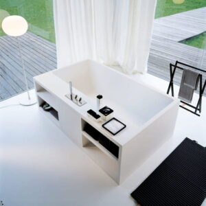 Ванна отдельностоящая Agape Cartesio 176x98 искусстевнный камень, белая глянцевая (AVAS0981ZZ0)