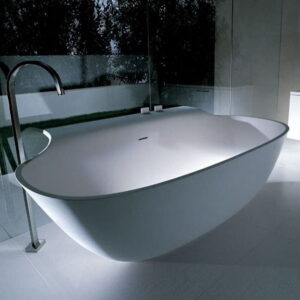 Ванна пристенная Falper Scoop 169x94 искусстевнный камень, белая матовая (D4S)