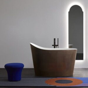 Ванна отдельностоящая Antonio Lupi Mastello 135x75 искусстевнный камень, белая матовая (MASTELLO.6_rame)