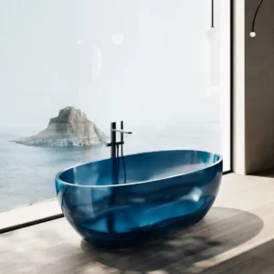 Ванна отдельностоящая Antonio Lupi Reflex Ceruleo 167x86 смола, синяя глянцевая (REFLEX_CER)