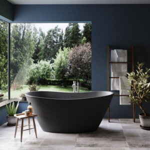 Ванна отдельностоящая PAA Amore Silk 160x85 искусственный камень, черная матовая (VAAMS_01)