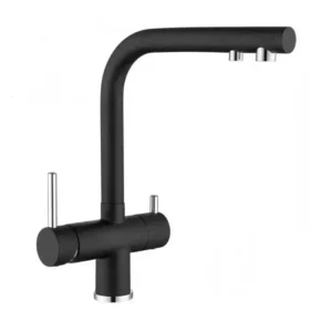 Смеситель для кухни Gappo G43752-7 двухрычажный, черный/хром