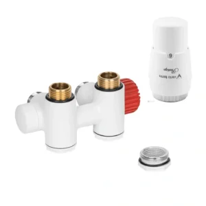 Краны для полотенцесушителей Vario Term Integra DUO M22x1/2" угловой, белый