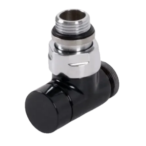 Кран для полотенцесушителей Carlo Poletti Cylinder 1/2" x 24-19 угловой, черный