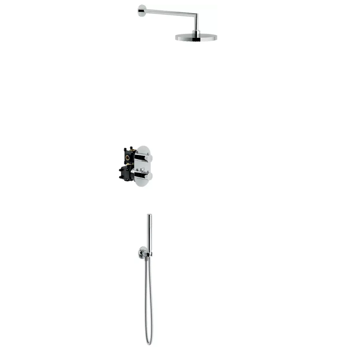 mZYXK8cITGnJg Душевая система Nobili Velis/Live с термостатом, металл, хром (WESK102/TCR)