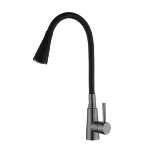 Смеситель для кухни Wezer однорычажный, графит/черный (LIL4-18B-GUNGREY)