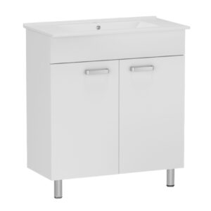 Тумба в ванную RJ Kink-L 815x395 универсальная, с умывальником RJ Jenor, белая (RJFU041-4180WHSET(RJFU041-4180WH+RZJ815)