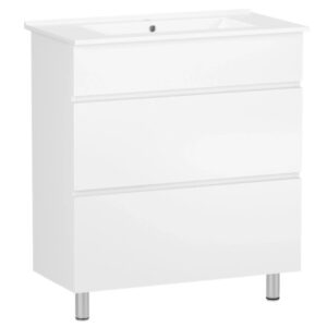 Тумба в ванную RJ JET-ХО 700x395 универсальная, с умывальником RJ Jenor, белая (RJFU070-4170WHSET(RJFU070-4170WH+RZJ710)