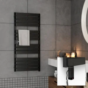 Электрический полотенцесушитель Terma Warp T 1110x500 вертикальный, черный + ТЭН ONE