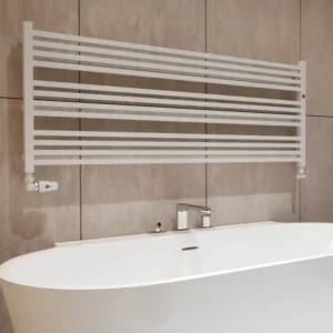 Водяной полотенцесушитель Instal Projekt Level 555x1200 сталь, белый матовый + ТЭН MOA и вентиль Integra