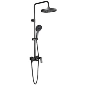 Душевая система Frap F2475-9 с регулировкой высоты, латунь, черный матовый