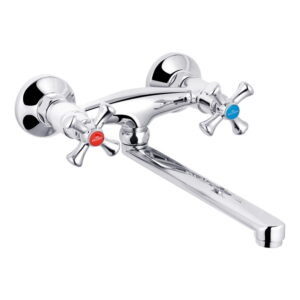 Смеситель для кухни Kroner KRM Rhein C040 двухвентильный, хром (CV014916)