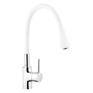 Кухонный смеситель Kroner KRP Küche C031WHI однорычажный, хром/белый (CV024335)