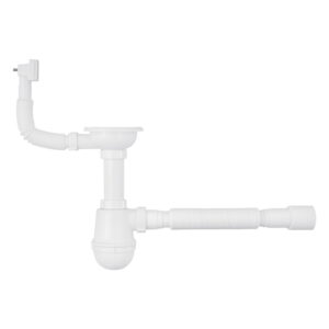 Сифон для мойки Agua KS02 1/2" пластик, белый (CV033462)