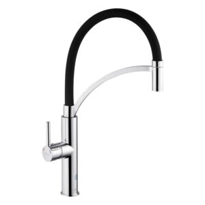 Кухонный смеситель Kroner KRP Kuche C03816BLK двухвентильный, хром (CV033801)