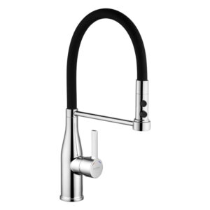 Кухонный смеситель Kroner KRP Ersel C03111BLK однорычажный, хром/черный (CV033804)