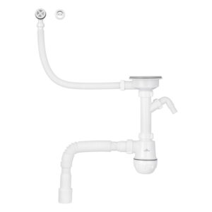 Сифон для мойки Kroner KRP KS02-1WHI 1/2" пластик, белый (CV034318)