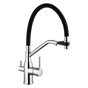 Кухонный смеситель Kroner KRP Kuche C03816BLK однорычажный, хром (CV022992)