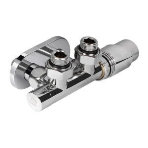 Термостатический комплект IDEALE Duo 1/2″x1/2″ угловой, хром