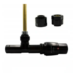 Кран для полотенцесушителей Vario Term Unico 3/4"x1/2" термостатический, черный