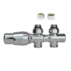 Кран для полотенцесушителей Vario Term Twins 3/4"x1/2" термостатический, хром