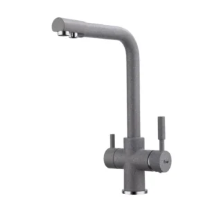 Смеситель для кухни Frap F4352-22 двухрычажный, серый