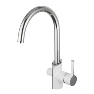 Смеситель для кухни Gappo G4303-8 однорычажный, белый/хром