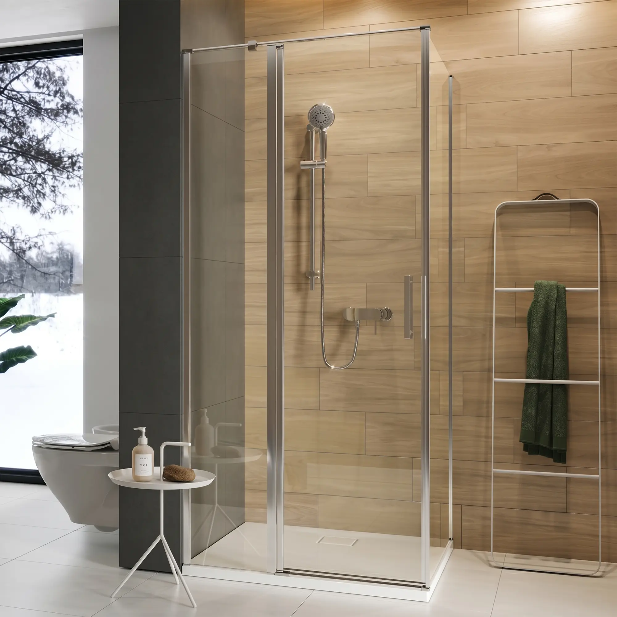 GRM-S162-003_1 Душевые двери Cersanit Moduo 1950x800 распашные, стекло 6 мм + покрытие CleanPro
