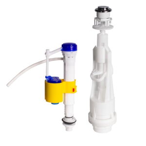 Комплект арматуры для бачка унитаза WASSEBERG 1/2″ с нижним подключением (1 режим) (4163N)