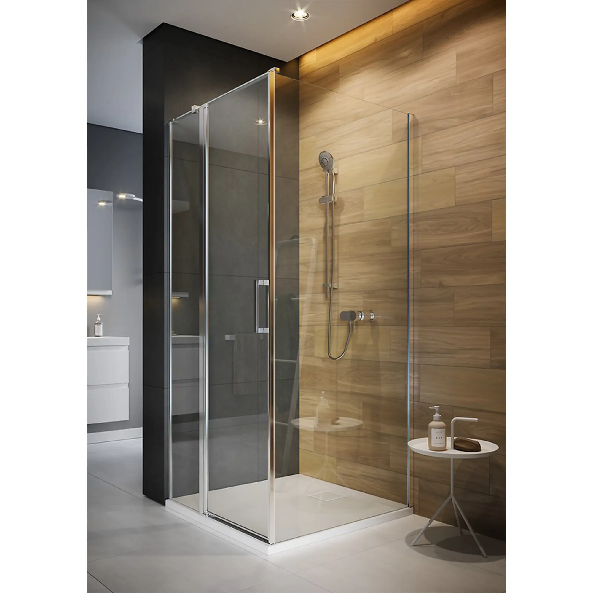 S162-005_4 Душевые двери Cersanit Moduo 1950x900 распашные, стекло 6 мм + покрытие CleanPro