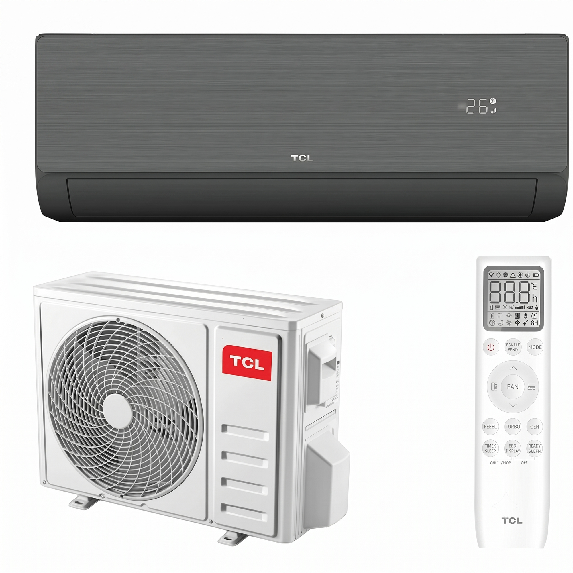 BON-000004974_1 Кондиционер TCL Black HeatPump 25м2 (-30°C) R32 инверторный, черный + пульт ДУ (Wi-Fi) (TAC-09CHSD/ZG41IHB)
