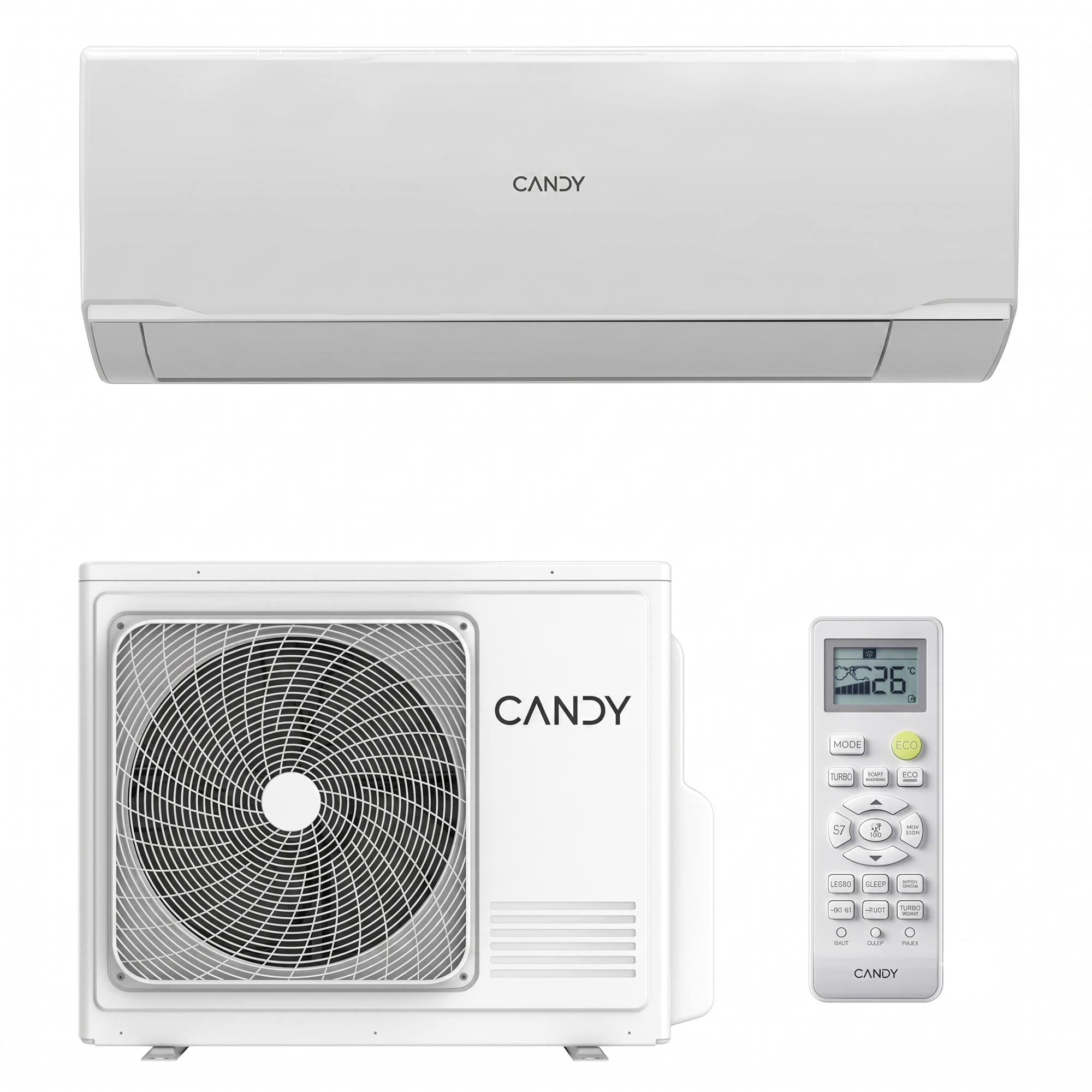 FR-HAIE-CY-09BRIN-N_1 Кондиционер Candy Brezza CY-09BRIN-N/CY-09BROUT-N 25м2 (-15°С) R32 инверторный, белый + пульт ДУ (Wi-Fi Ready)