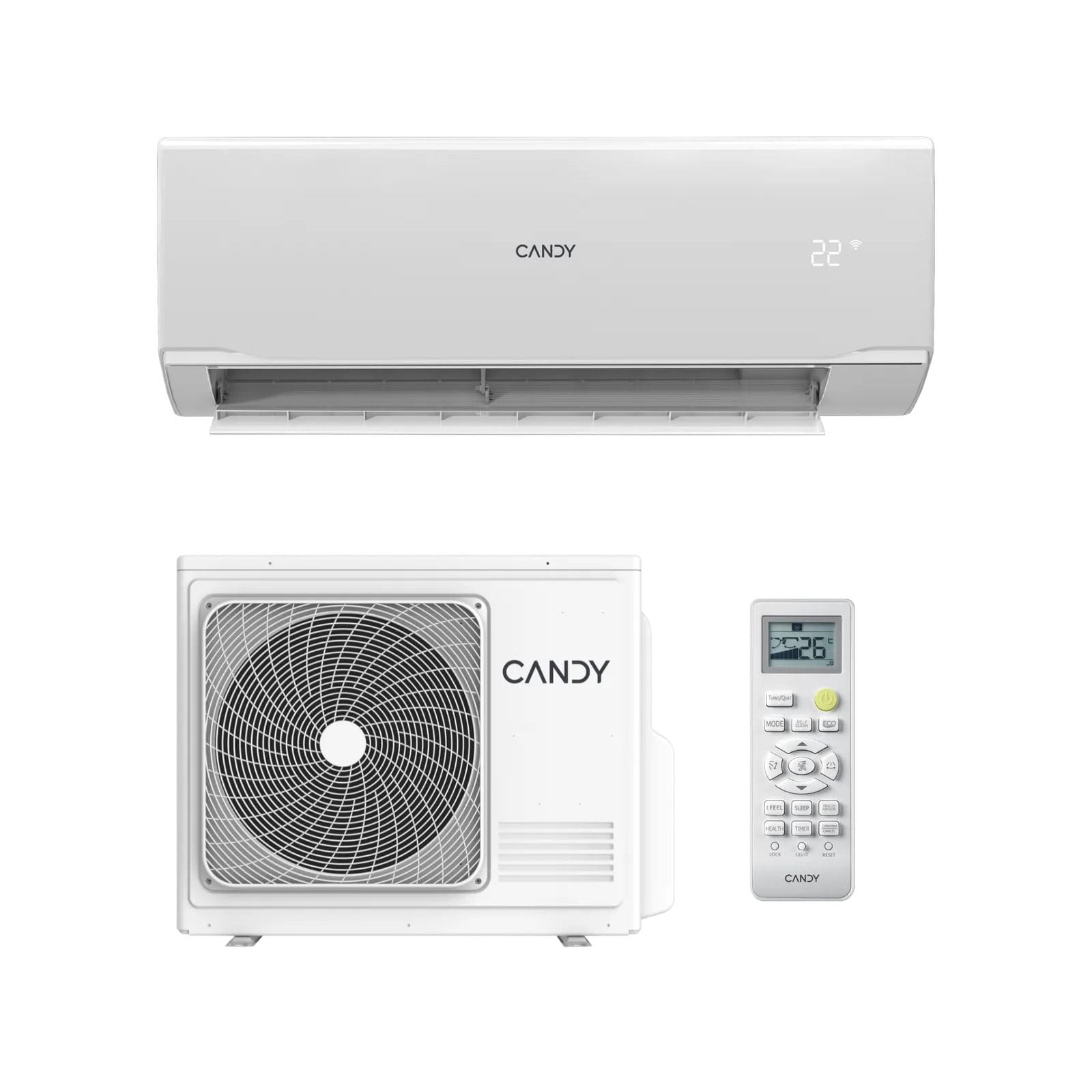 FR-HAIE-CY-09RAIN-A_1 Кондиционер Candy Pura CY-09RAIN-A/CY-09RAOUT-A 25м2 (-20°C) R32 инверторный, белый + пульт ДУ (Wi-Fi Ready)