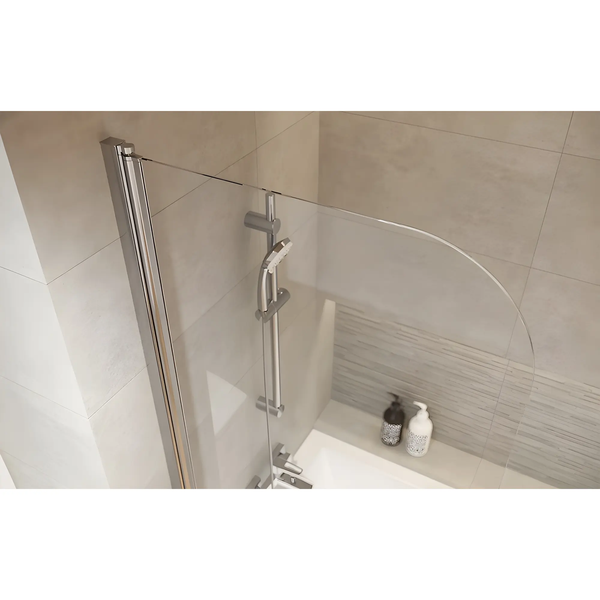 GRM-S301-289_3 Шторка для ванной Cersanit Easy New 1 универсальная, стекло 5 мм, хром + покрытие CleanPro