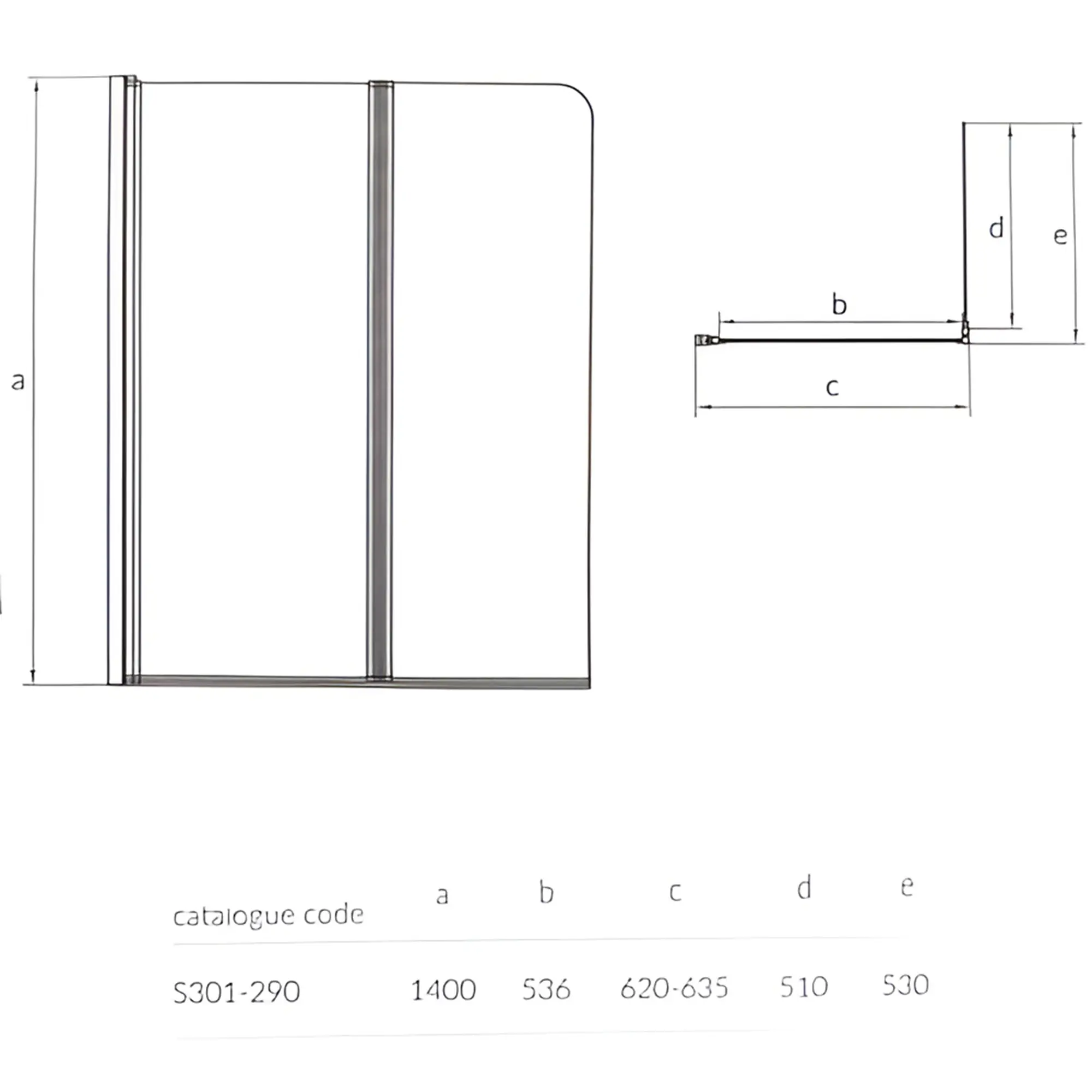 GRM-S301-290_2 Шторка для ванной Cersanit Easy New 2 140x115 универсальная, стекло 5 мм, хром + покрытие CleanPro