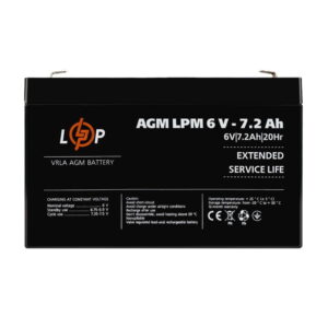 Аккумулятор LogicPower AGM LPM 6V 7,2Ah свиноцов-кислотный (3859)