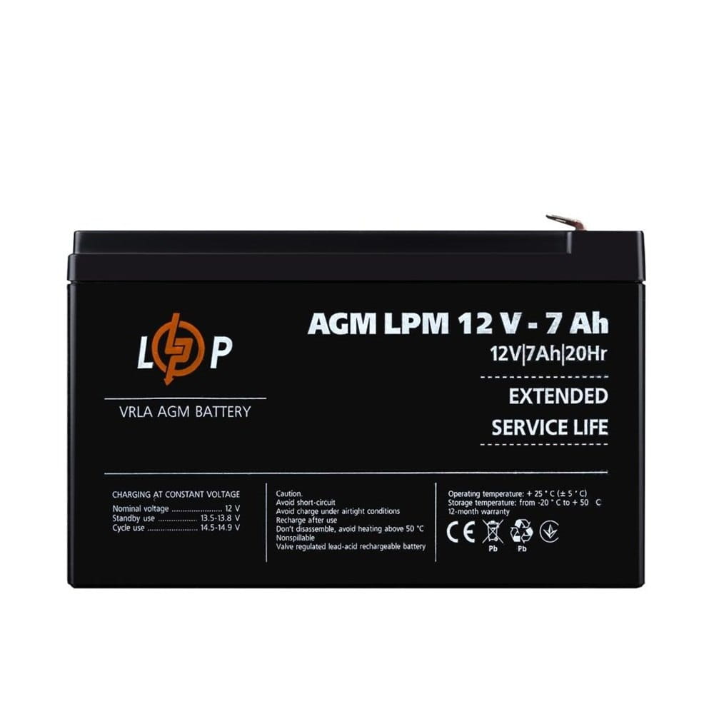 LP-3862_1 Аккумулятор LogicPower AGM LPM 12V 7Ah свиноцов-кислотный (3862)