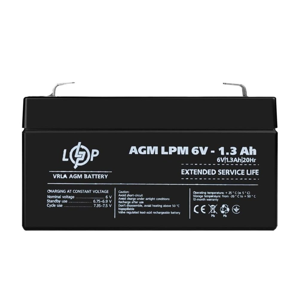 LP-4157_1 Аккумулятор LogicPower AGM LPM 6V 1,3Ah свиноцов-кислотный (4157)