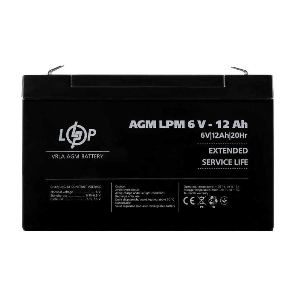 LP-4159_1 Аккумулятор LogicPower AGM LPM 6V 12Ah свиноцов-кислотный (4159)