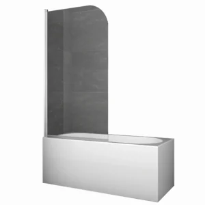 Шторка для ванной Koer SR 1 140x80 универсальная, стекло 6 мм, прозрачная, хром