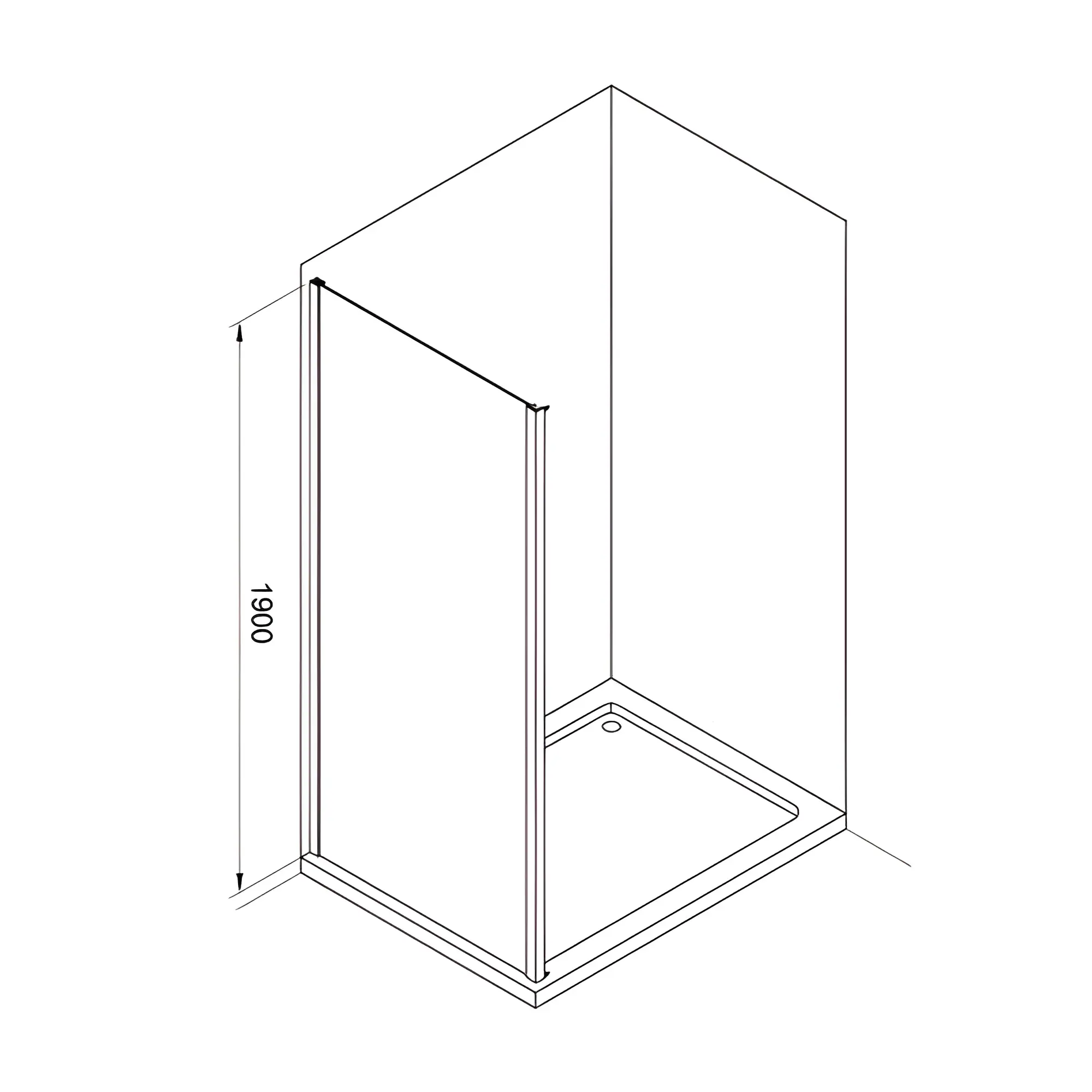 WZD-2525162204_2 Душевая стенка Koller Pool Aqua 190x80 стекло 6 мм, матовое, хром