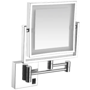 Зеркало косметическое VOLLE Cromo 202x202 с LED-подсветкой, хром