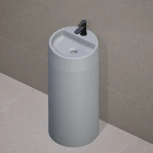 Раковина напольная Beton Furniture 380x380 круглая, серая матовая