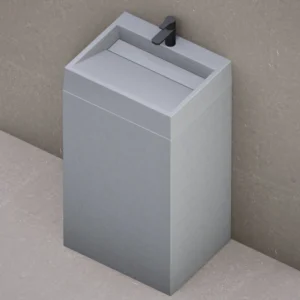 Раковина напольная Beton Furniture 500x400 прямоугольная, серая матовая (с отверстием, без полки)