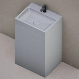 ковина напольная Beton Furniture 550x440 прямоугольная, серая матовая (с отверстием, без полки)
