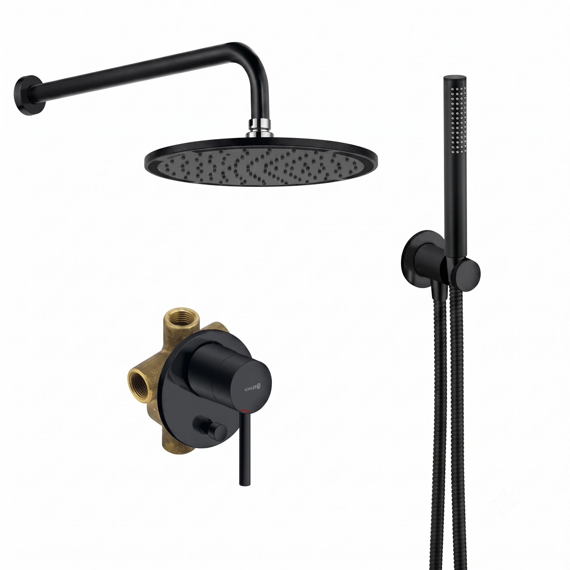 LEO-387363976_1 Душевая система Kludi Bozz скрытого монтажа, металл, черная матовая (387363976)