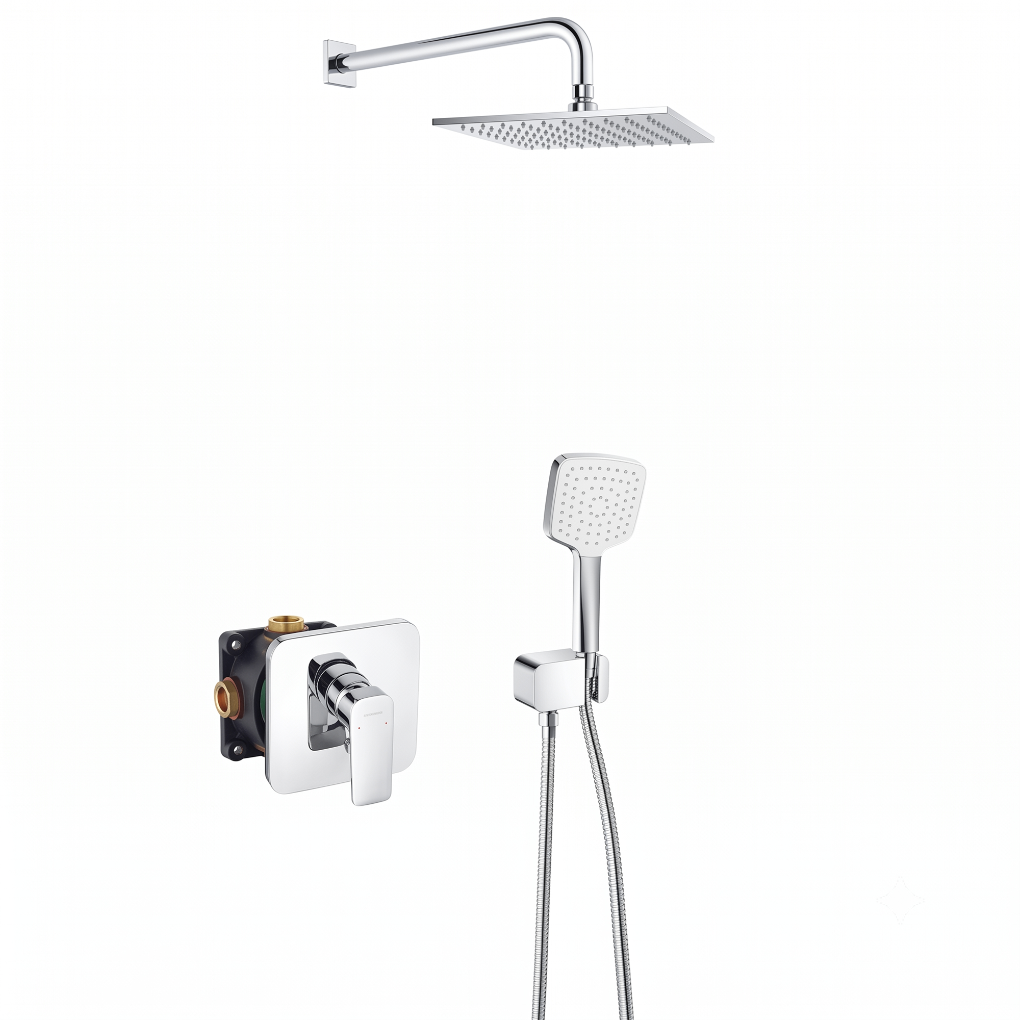 LEO-406300575_1 Душевая система Kludi Pure&Style скрытого монтажа, латунь, хром глянцевый (406300575)